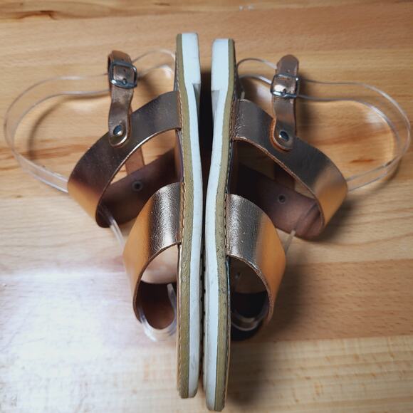 GES Rose Gold Leather Strappy Handmade Sandals Made in Greece EU Size 37 - Picture 8 of 10